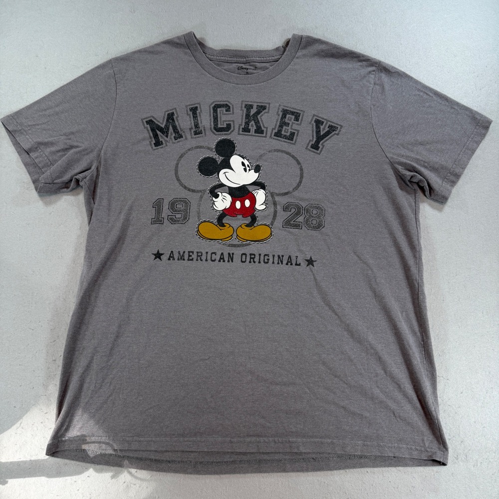 Disney Store Mickey Mouse American Original Graphic T-Shirt Gray Mens XL